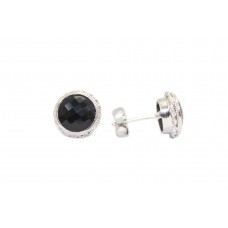 Handmade Stud Earrings 925 Sterling Silver Women's Black Onyx Gem Stones - L